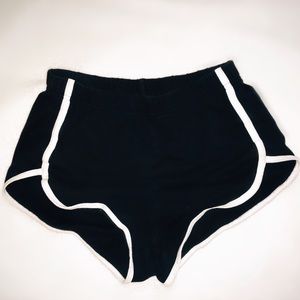 black and white shorts